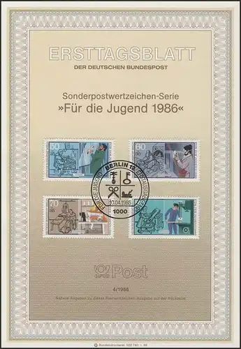 ETB 04/1986 Jeunesse, métiers de l'artisanat, verre, château