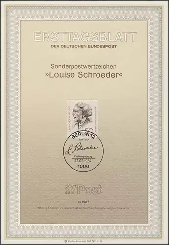 ETB 04/1987 Louise Schroeder, politique