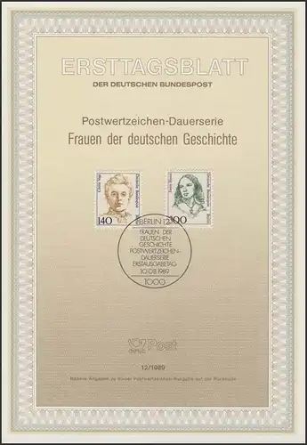 ETB 12/1989 Frauen, Cécile Vogt, Fanny Hensel