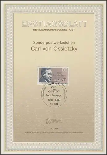 ETB 14/1989 Carl von Ossietzky, Publicist