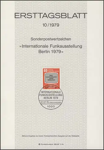 ETB 10/1979 Funkausstellung IFA, Fernsehschirm