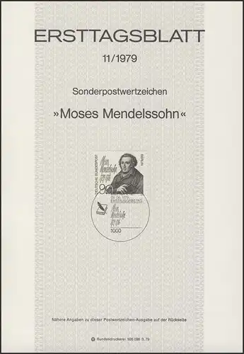 ETB 11/1979 Moses Mendelssohn, Philosoph