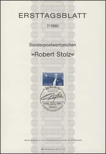 ETB 07/1980 Robert Stolz, Komponist