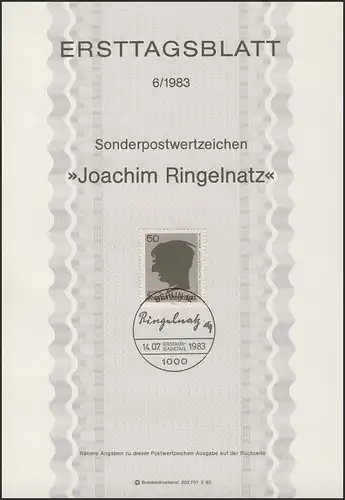 ETB 06/1983 Joachim Ringelnatz, écrivain