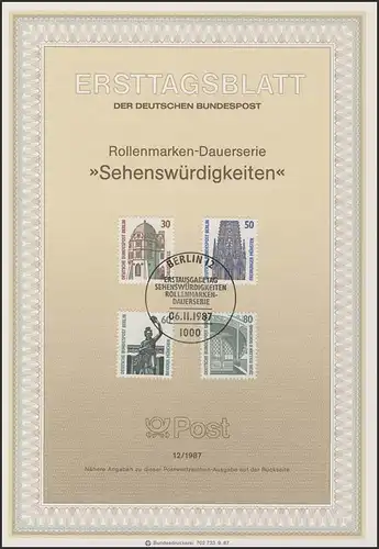 ETB 12/1987 SWK, Celle, Fribourger Münster, Bavaria