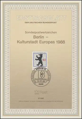 ETB 02/1988 Berlin - Kulturhauptstadt Europas