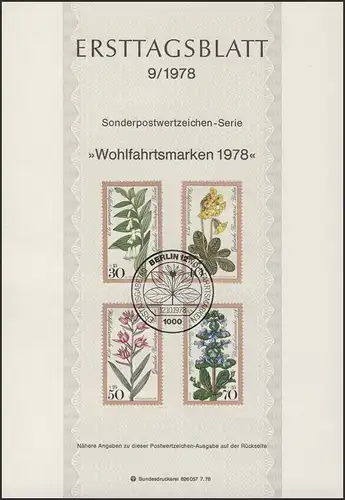ETB 09/1978 Wofa, fleurs forestières, fleur de forêt clé, gunsel, etc.