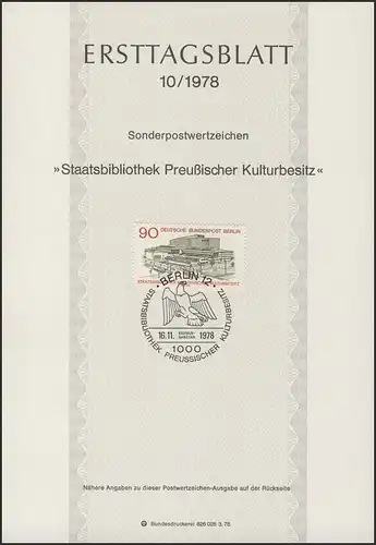 ETB 10/1978 Staatsbibliothek Preußischer Kulturbesitz