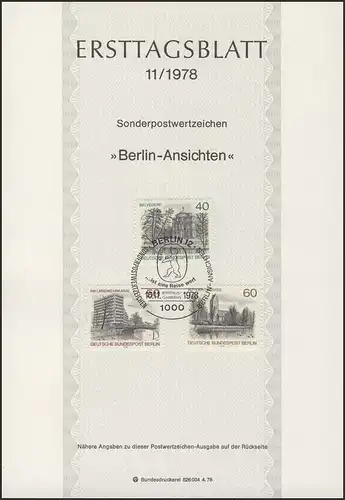 ETB 11/1978 Berlin-Ansichten, Belvedere, Shellhaus, Alt-Lichtenrade