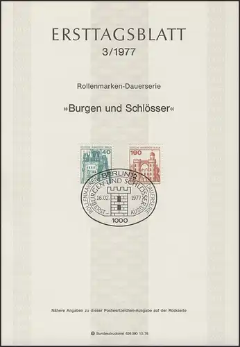 ETB 03/1977 Burgen und Schlösser, Eltz, Pfaueninsel