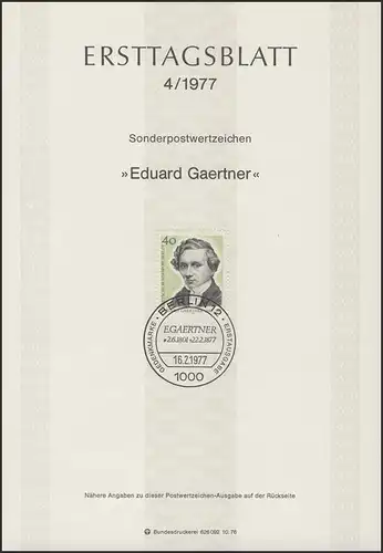 ETB 04/1977 Eduard Gaertner, Architekturmaler