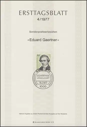 ETB 04/1977 Eduard Gaertner, peintre architectural