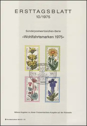 ETB 10/1975 Wofa, Alpenblumen, Enzian, Arnika, Veilchen