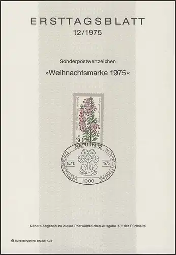 ETB 12/1975 Weihnachten, Schneeheide