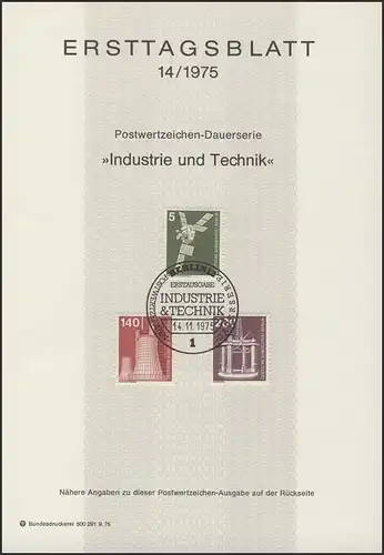 ETB 14/1975 IuT, Nachrichtensatellit, Heizkraftwerk, Bohrinsel