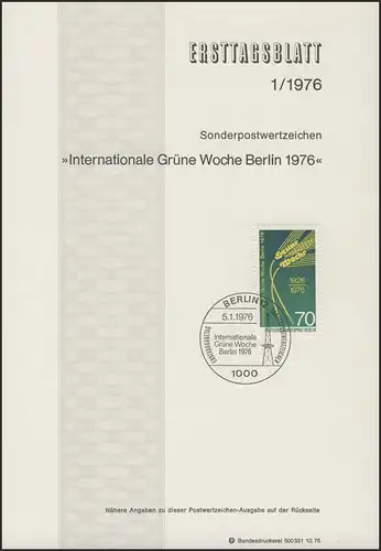 ETB 01/1976 Internationale Grüne Woche, Ähren