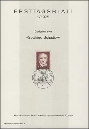 ETB 01/1975 Gottfried Schadow, Bildhauer