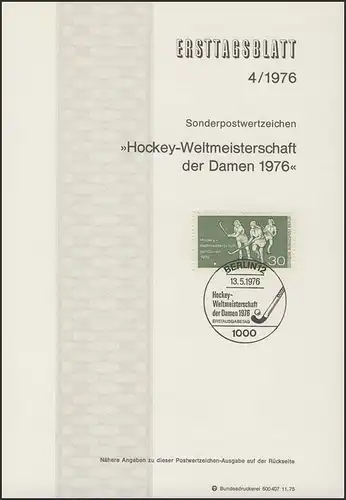 ETB 04/1976 Hockey-Weltmeisterschaft