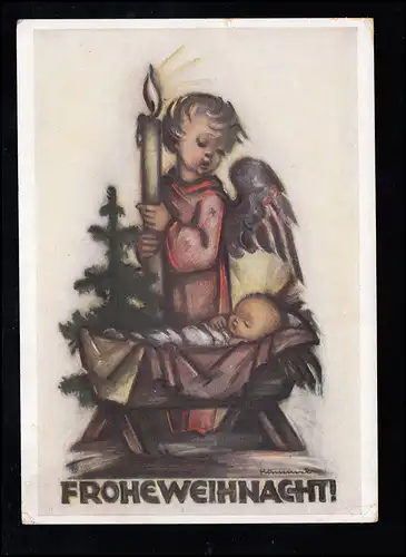 Hummel-AK 5427: Weihnachten! Christkind Engel Kerze, aus Italien 1952