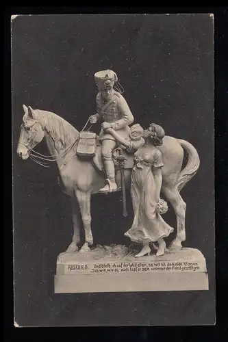 Künstler-AK Skulptur Abschied der Rosslicht GmbH Patent Ross HANNOVER 26.6.1915 