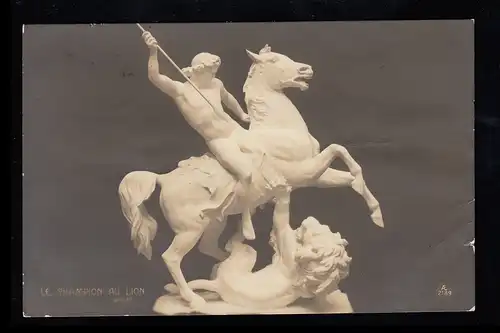 Sculpture AK Le Champion au Lion, BREMEN 29.6.1907