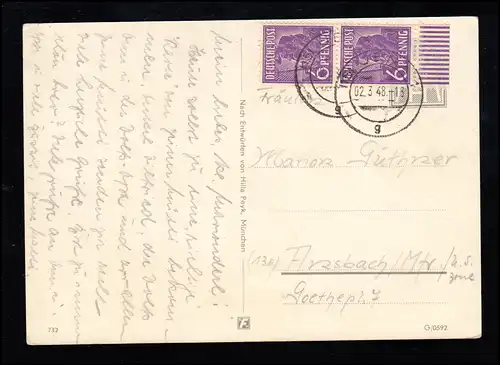 AK Artiste Hilla Peyk: Fille avec poupée et jouets, JENA 2.3.1948