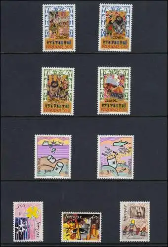 130-144 Danemark-Févriers La collection annuelle / Dossier 1986 avec la figure 2 complète, **