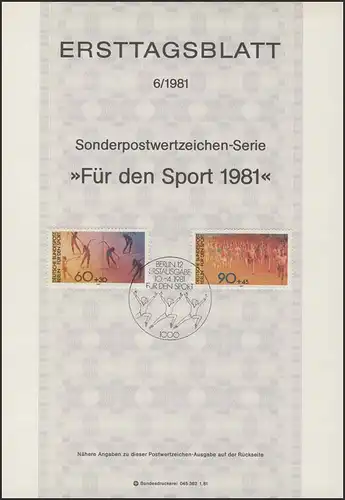 ETB 06/1981 Sport, Gymnastik, Volkslauf