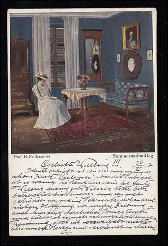Künstler-AK Prof. Reifferscheid: Sommernachmittag Die Lesende im Zimmer, TRIEST
