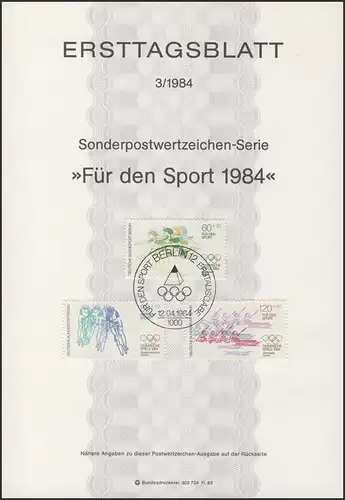 ETB 03/1984 Sport, Olympia, Hürdenlauf, Radfahren