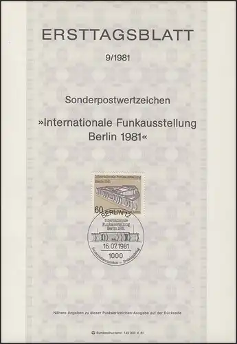 ETB 09/1981 Funkausstellung IFA, Haus des Rundfunks