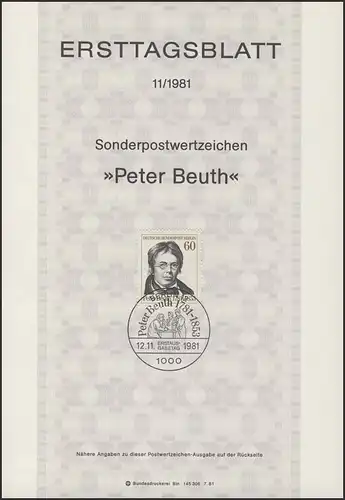 ETB 11/1981 P. Ch. Wilhelm Beuth, Verwaltungsfachmann
