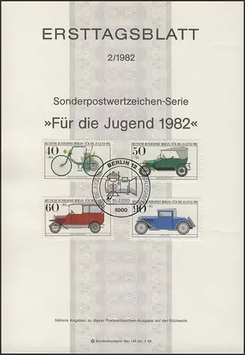 ETB 02/1982 Jeunesse, véhicules automobiles, automobiles