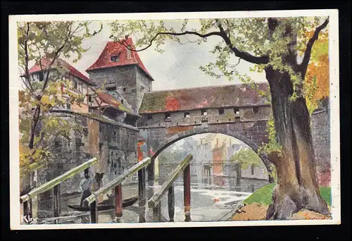 Künstler-AK Kley: Kasematten in Nürnberg, OBERNSEES um 1906