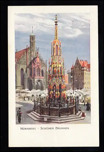 AK Kley: Belle fontaine à Nuremberg, OBERNSEES vers 1906 à Bayreuth