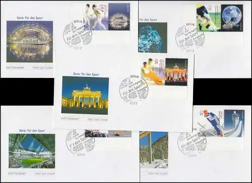 2439-2443 Aide sportive 2005 - Ensemble comme coins sur 5 Bijoux-FDC ESSt Berlin