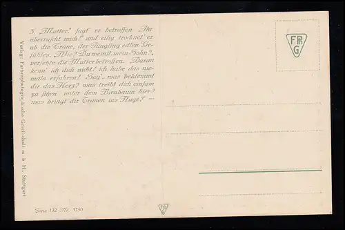 AK Artiste Felix Elssner: Goethe - Hermann et Dorothea - Larmes sur le banc