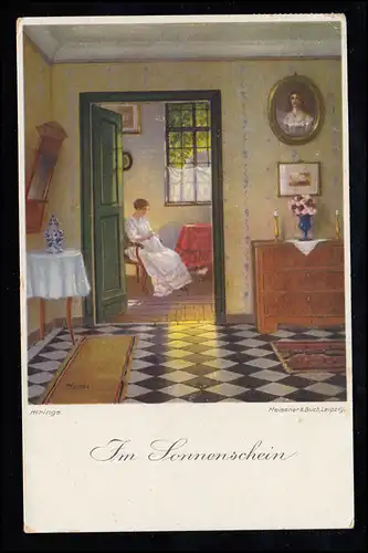 AK Krings: Soleil - Femme assise à la fenêtre PFULLINGEN 18.3.28