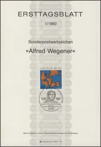 ETB 01/1980 Alfred Wegener, Geophysiker