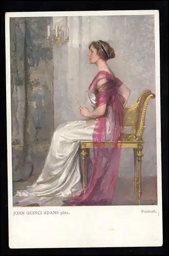 Künstler-AK John Quinci Adams: Portrait einer sitzenden Frau, ungebraucht