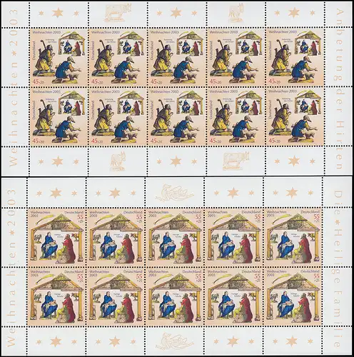 2369-2370 Weihnachten 2003 - 10er-Bogen-Satz ** postfrisch