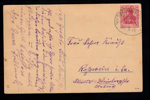 Lyrik-AK Psalm 2. Kor. 12,9. Laß dir an meiner Gnade genügen. Bahnpost 1919