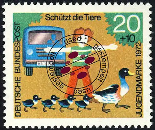 711 Jeunesse Protéger les animaux 20+10 Pf Canards O Tamponné