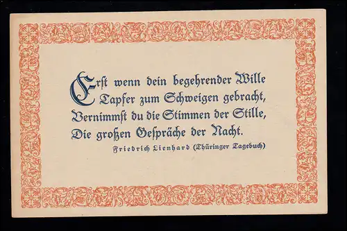 Carte de Proverbes de l'AK de la poésie Friedrich Lienhard: Seulement si votre volonté désirable ...