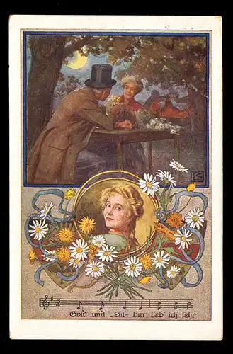 Carte populaire de poésie AK: J'aime beaucoup l'or et l... MUNICH 10.11.1926