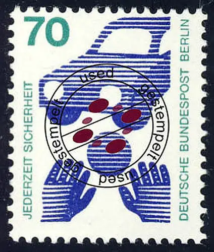 453 Unfallverhütung 70 Pf Ball, gestempelt O