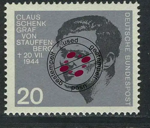 438 aus Block Widerstandskämpfer 20 Pf Stauffenberg O