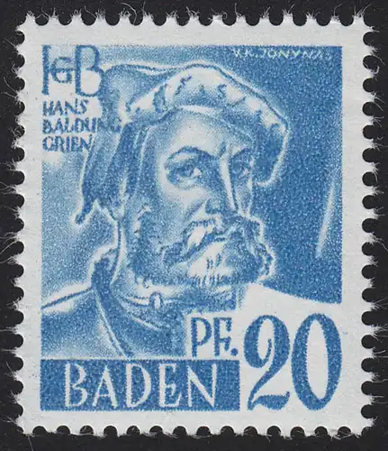 Baden 7 Freistemark 20 Pf. post-freeich **