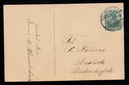 AK Félicitations anniversaire: Fille avec des roses dans le Val de la Fleur, OLDENBURG 3.12.1911