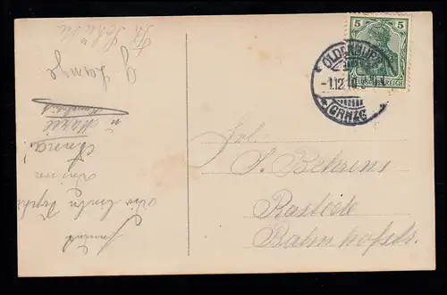 AK Félicitations anniversaire: garçon comme cavalier avec des fleurs, OLDENBURG 1.12.1910